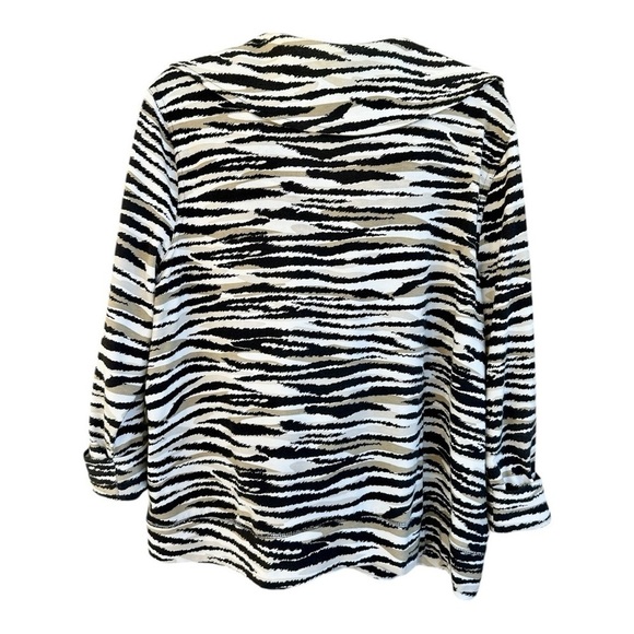KIM ROGERS, STYLISH ZIP FRONT JACKET. ANIMAL PRINT DESIGN. SIZE XL - Picture 5 of 8